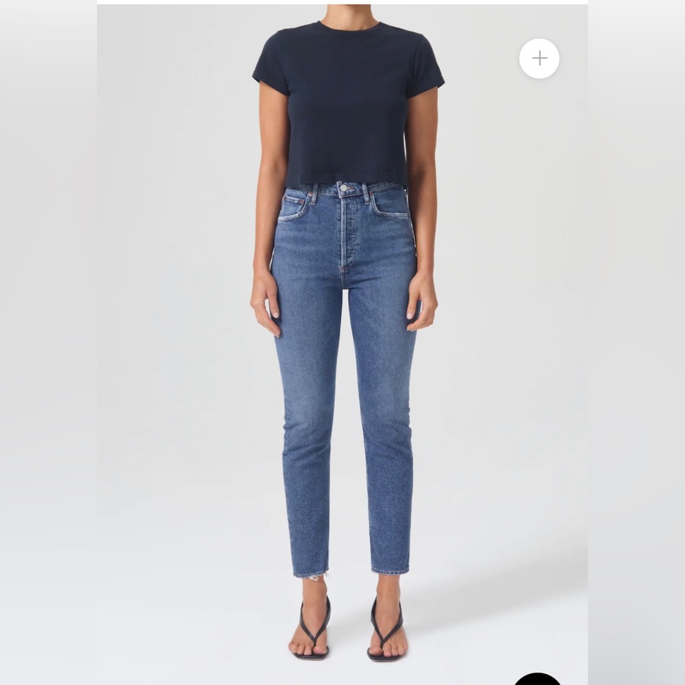 Agolde Riley Raw Hem sz 27 in silence